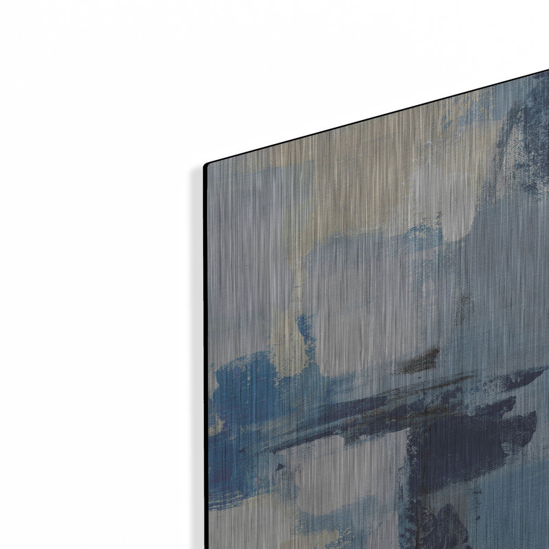Art mural en métal luxueux «Old Port 3 Navy» par Silvia Vassileva, 24 po x 48 po, H 48 po x l 24 po