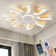 Ventilateur de plafond avec télécommande et lumières, 6 vitesses, 3 lumières de couleur encastrées, à profil bas pour cuisine