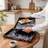 S/2 Black Marbled Rectangular Trays with Cut-Out Handles for Elegant Serving and Organizing