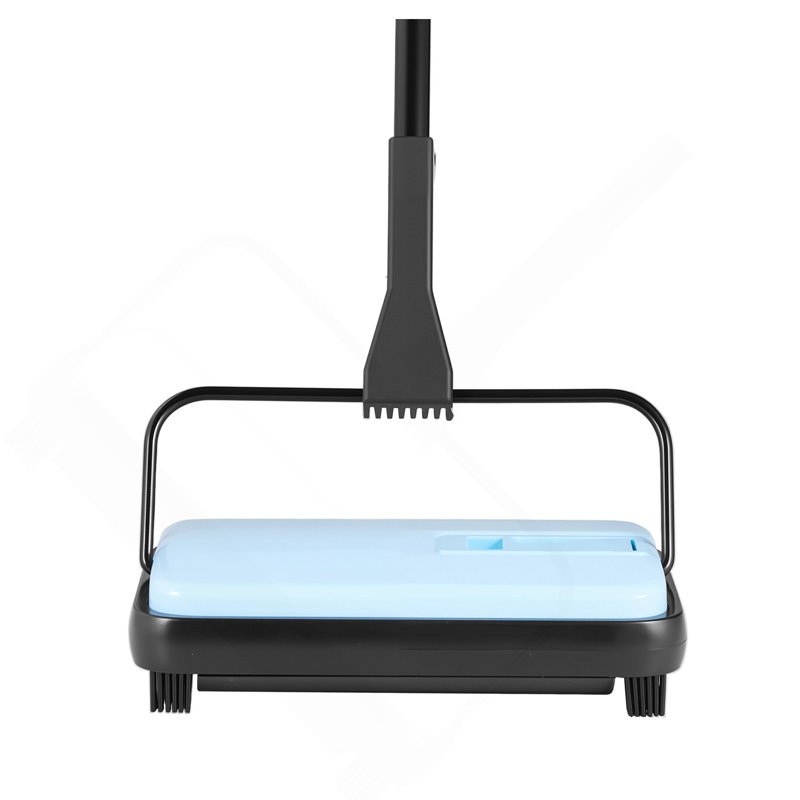 Carpet Floor Sweeper Manual 6.7 Inch Width Sweeping Paths Non Electric Blue