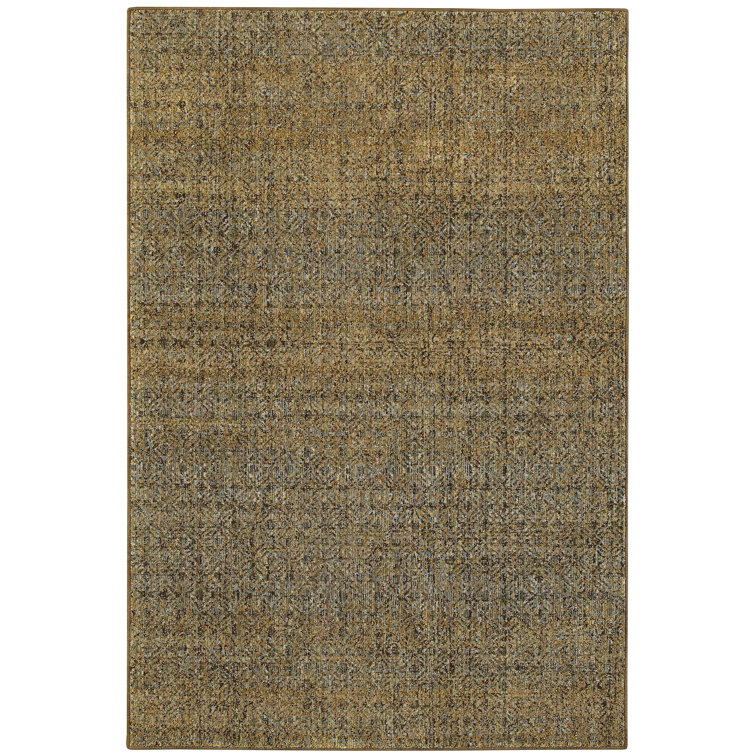 Tapis géométrique vert / or Bobby