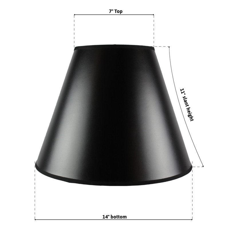 Abat-jour Linen Empire (Uno) en noir, H 11 po x l 14 po x P 14 po