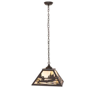 16" Square Canoe At Lake Pendant