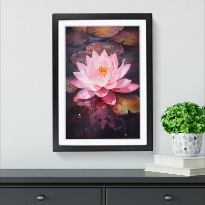 Lotus Flower Abstract No.2 - Single Picture Frame Print on Wood