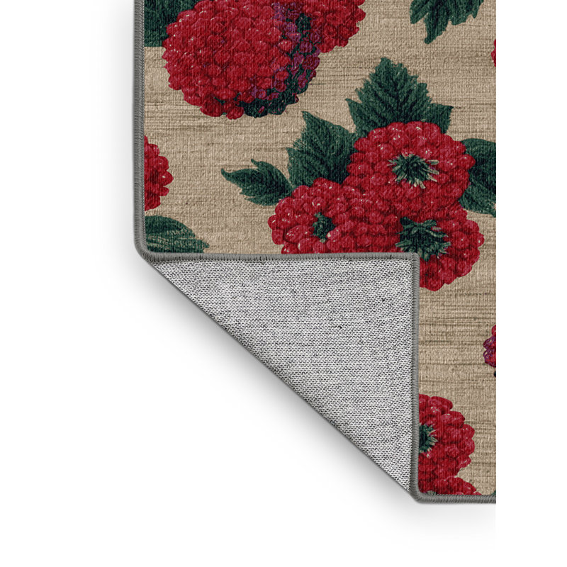  Tapis lavable avec baies arbutus, Rectangle 4pi x 6 pi