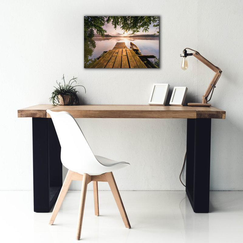«Misty Morning Light on Lake Placid, New York, Adirondacks» par Jonathan Zahaurek 26 po x 18 po, H 18 po x l 26 po