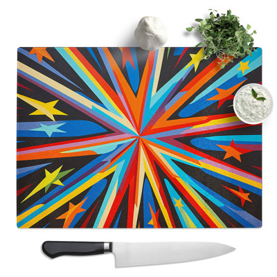 Shooting Star Op Art  Glass Chopping Board