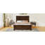 Grand lit de style traditionnel en bois de pin de 83,7 x 64,9 x 52,8 pouces, brun riche, avec tête de lit USB et cadre renforcé