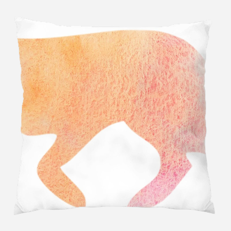 Coussin décoratif aquarelle Popp, Microsuède, Intérieur