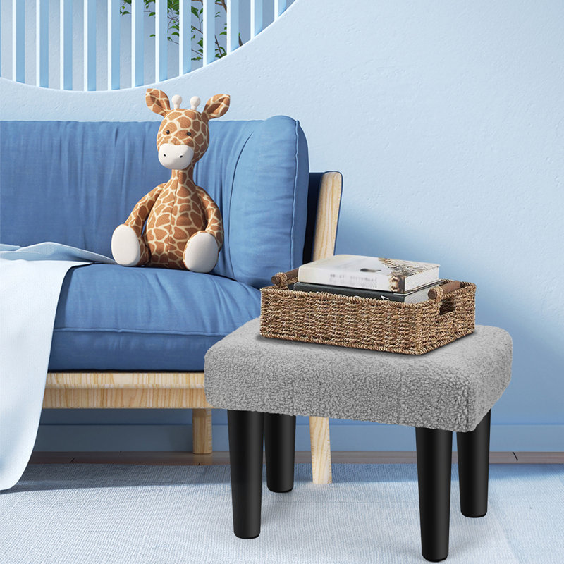 Tabouret carré gris clair