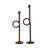 S/2 Black and Gold Iron Candle Holders with Playful Loop Design