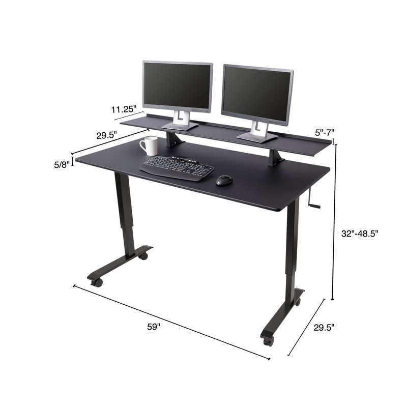 Bureau debout à hauteur ajustable Lacure, H 32 po x l 59 po x P 29,5 po