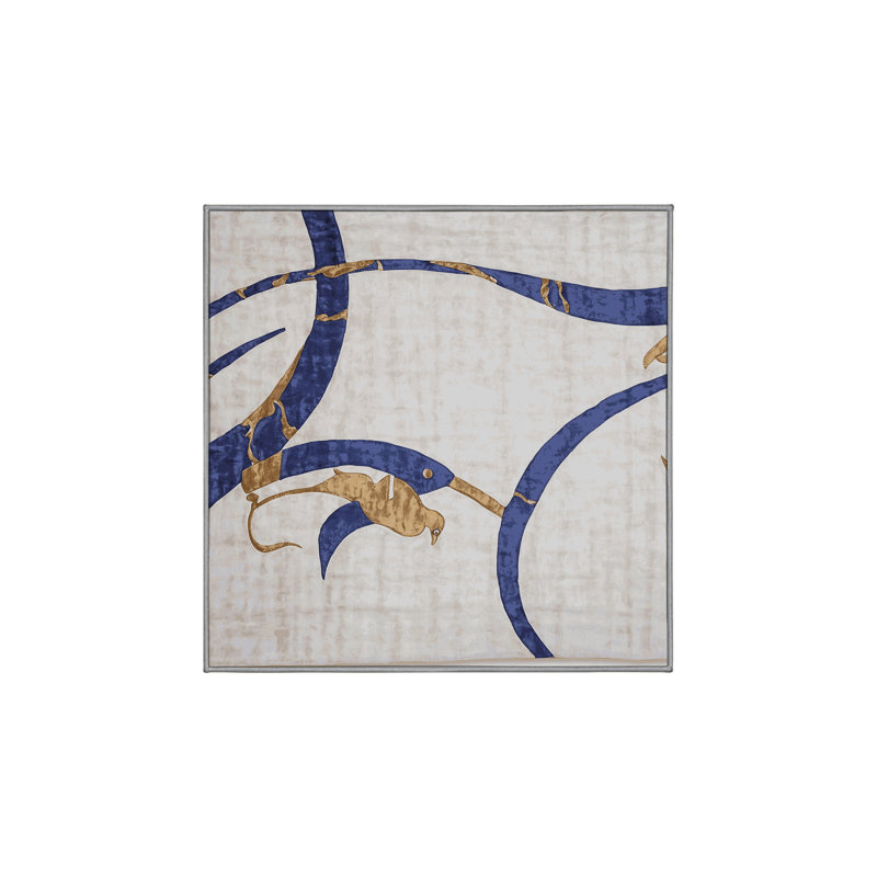 Tapis gris soyeux et moelleux, Carré 3 pi