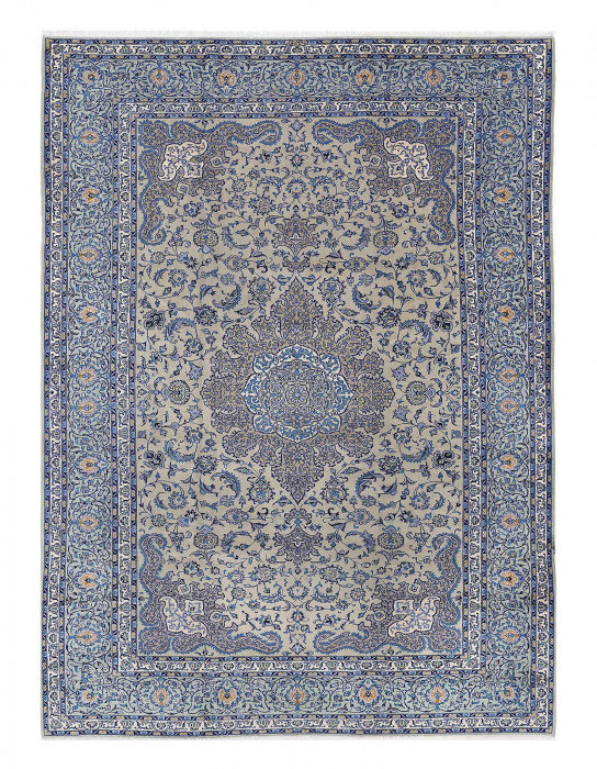 Tapis beige en laine d'agneau unique 8 pi 11 po x 12 pi 3 po Brinli