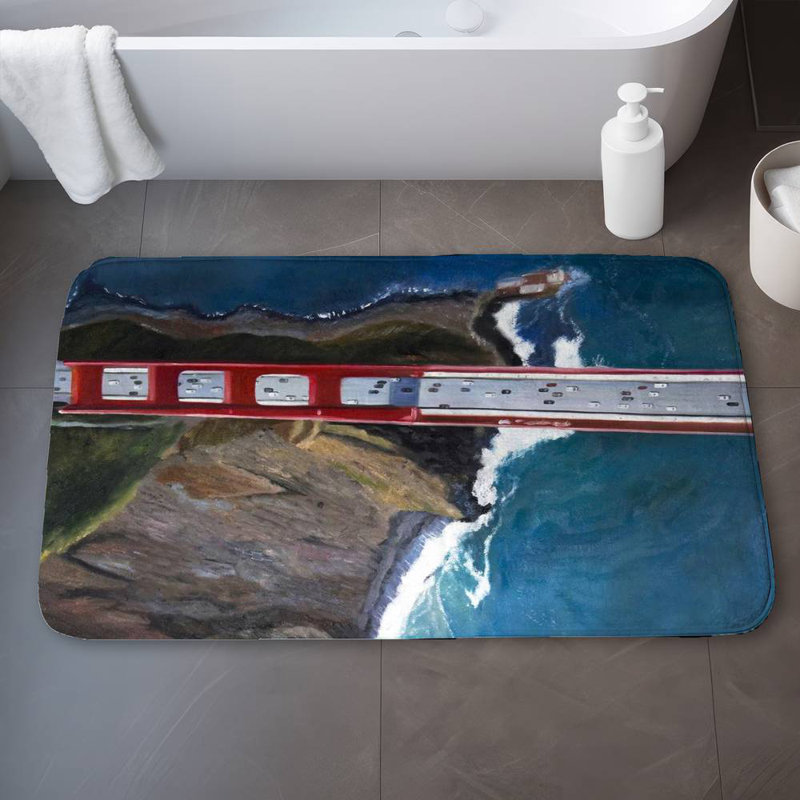 Alawi Non-Slip Bath Mat, 34" W x 21" L