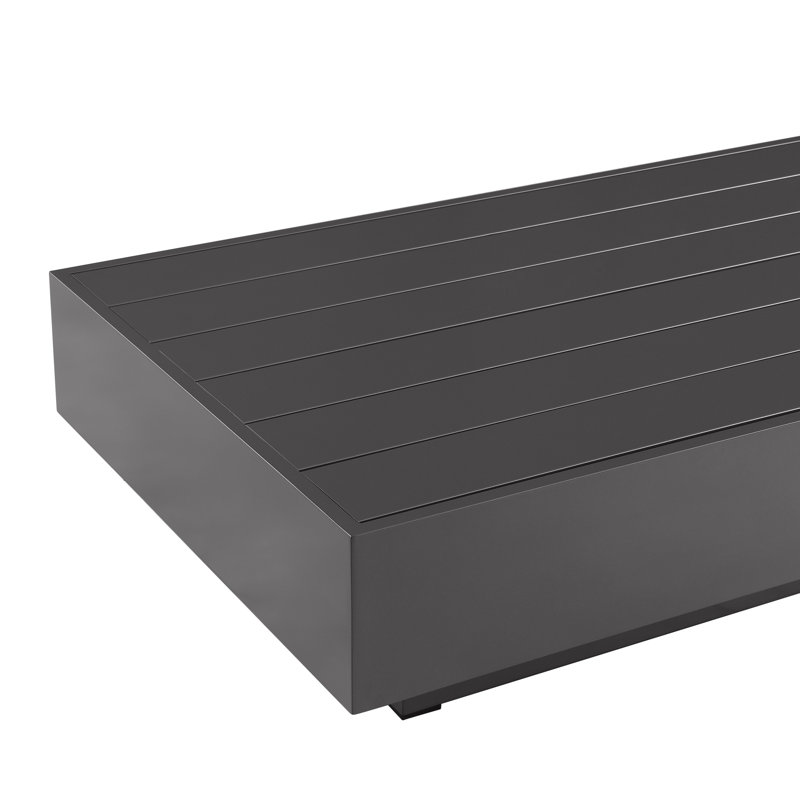 Oslo Aluminum Outdoor Coffee Table, Silver Gray