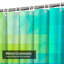 Rideau de douche abstrait à triangles verts abstraits carrés avec 12 crochets-37559520