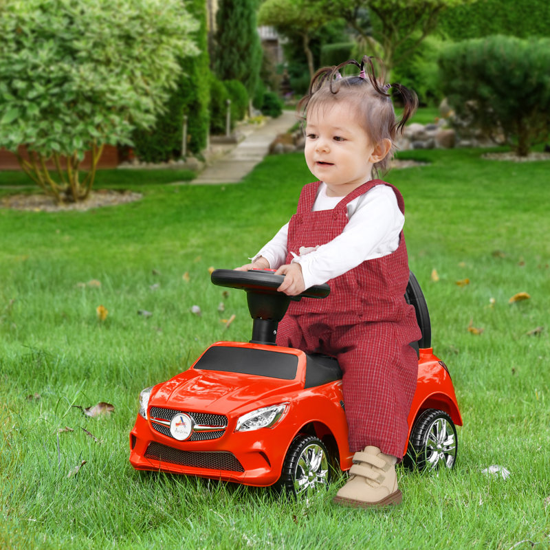Red Toddler Foot-to-Floor Ride-On Car with Horn and Storage