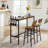 Bar Table Set with wine bottle storage rack