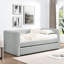 Lit de jour simple en tissu écossais gris foncé, lit escamotable pour un décor polyvalent gris, rembourré moderne Home Living-1798211905