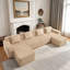 Canapé modulaire modulaire à 4 places en forme de U sans os, canapé modulaire Cloud avec assise profonde, canapé modulaire moderne à 4 places avec 2 repose-pieds mobiles, tissu en velours côtelé-1629194608-1629194609