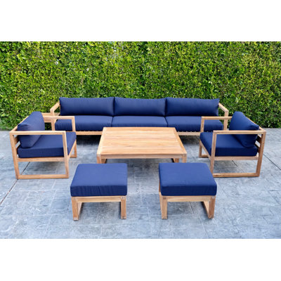 Venice Outdoor 7 - Piece Teak Conversation Set