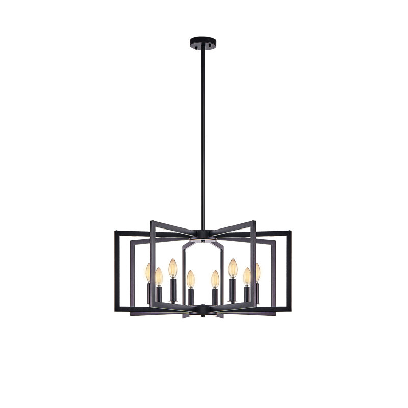 Lustre à bougie 6/8 lumières Modern Modern, Matte Black, 8 lumières
