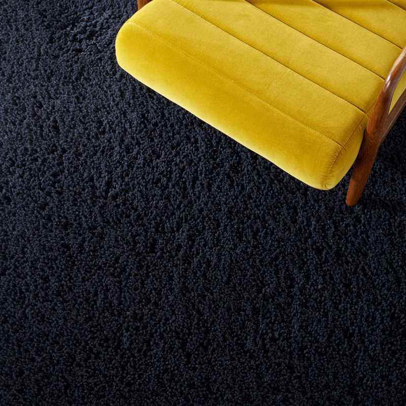 Assar Black Area Rug, Rectangle 6' x 9'