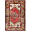 Tapis décoratif rétro beige à motif décoratif traditionnel et motif lavable à la machine-52184761