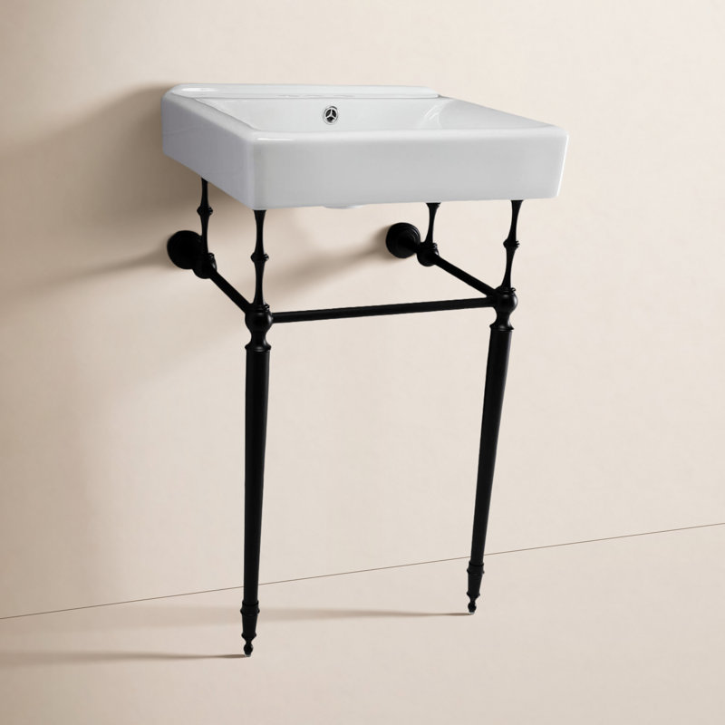 Évier de style console en laiton Kingstonian Edwardian de 20 pouces avec pieds en laiton (4 pouces, 3 trous)