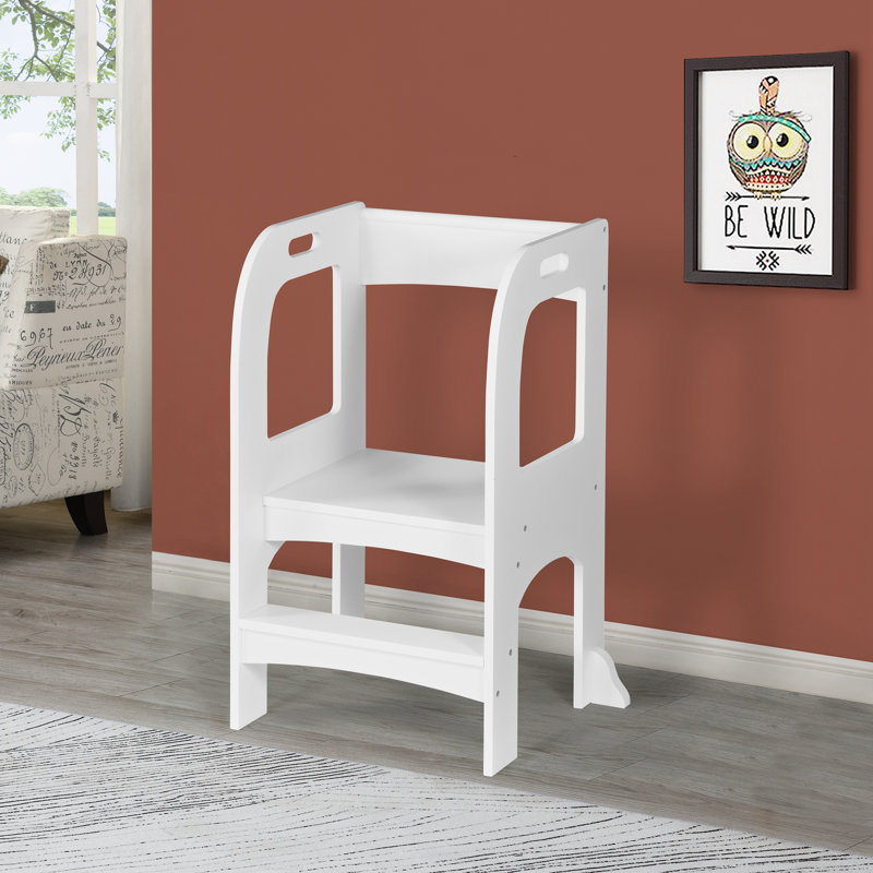 Tabouret de bar en bois massif, Blanc
