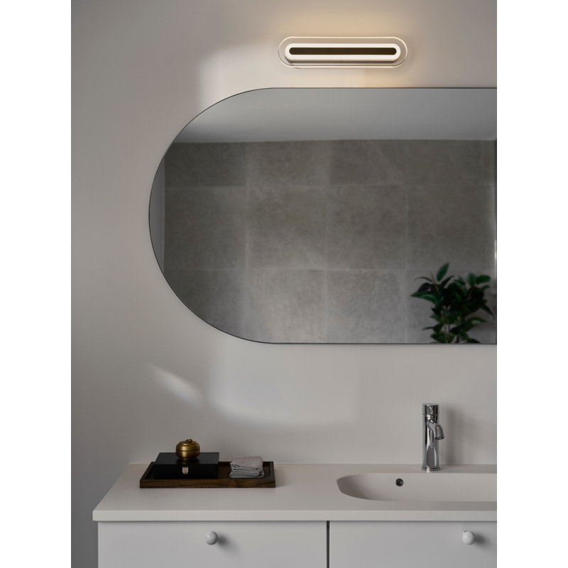 Plastic Flush Mounted Sconce, Black
