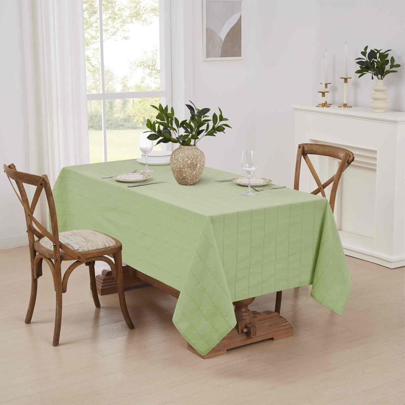 Mint Green Cotton-Polyester Rectangle Tablecloth, 60x120