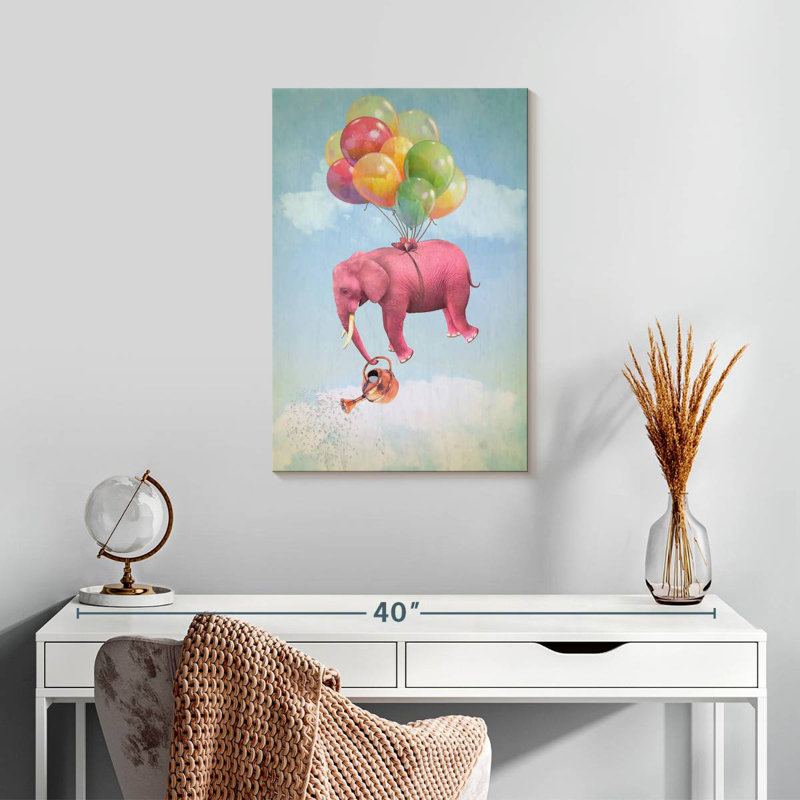 Éléphant flottant, H 24 po x l 16 po