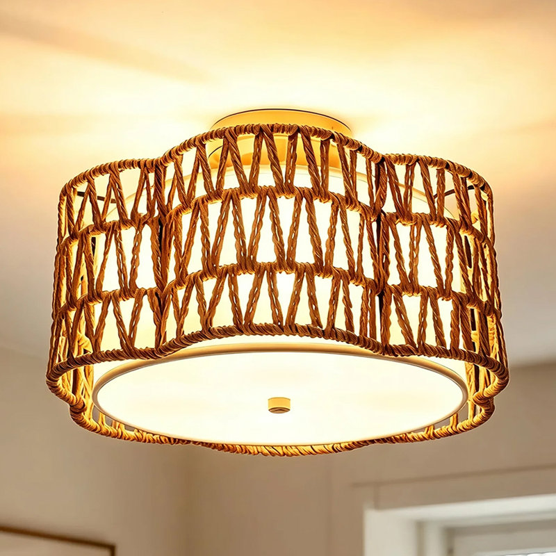 13.6''(W) Boho 3 - Light Semi Flush Mount Ceiling Light