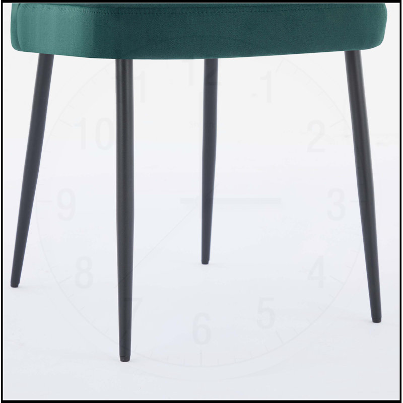 Ensemble de chaises de salle à manger à pieds réglables en velours vert fer, design minimaliste pour la cuisine et le restaurant