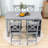 5Pcs Dining Set with Counter Height Table, 4 Upholstered Chairs and Built-In Storage Shelves-1874736986