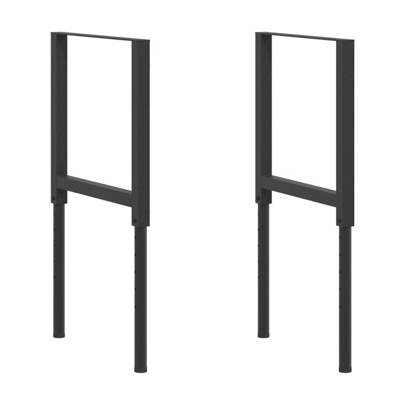 Milroy Metal Top Height-Adjustable Workbench, 37.6" H x 21.7" W, Black