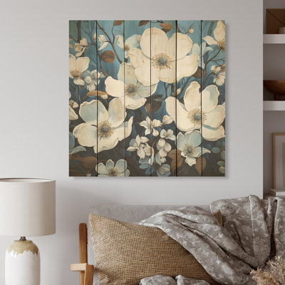 Whispers Of Dogwood Beauty I - Dogwood Wood Wall Art On Natural Pine Wood