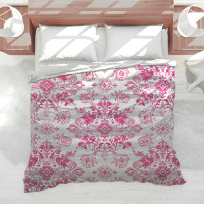Pink Floral Damask Comforter