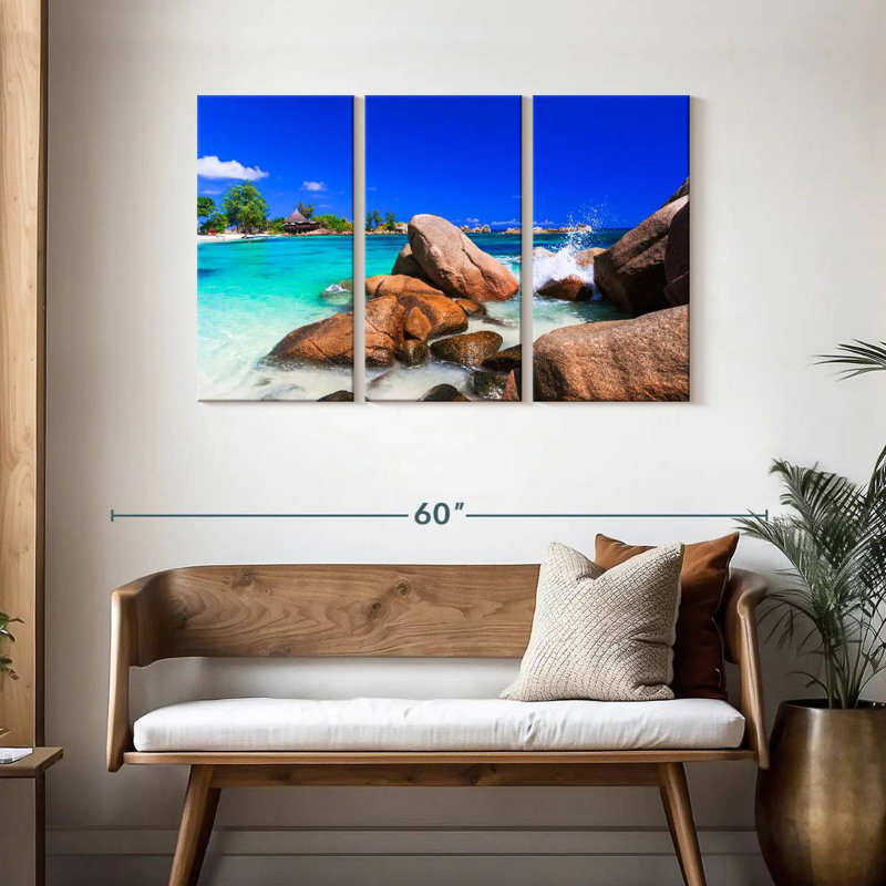 Gillard Seychelles, île tropicale, H 28 po x l 45 po