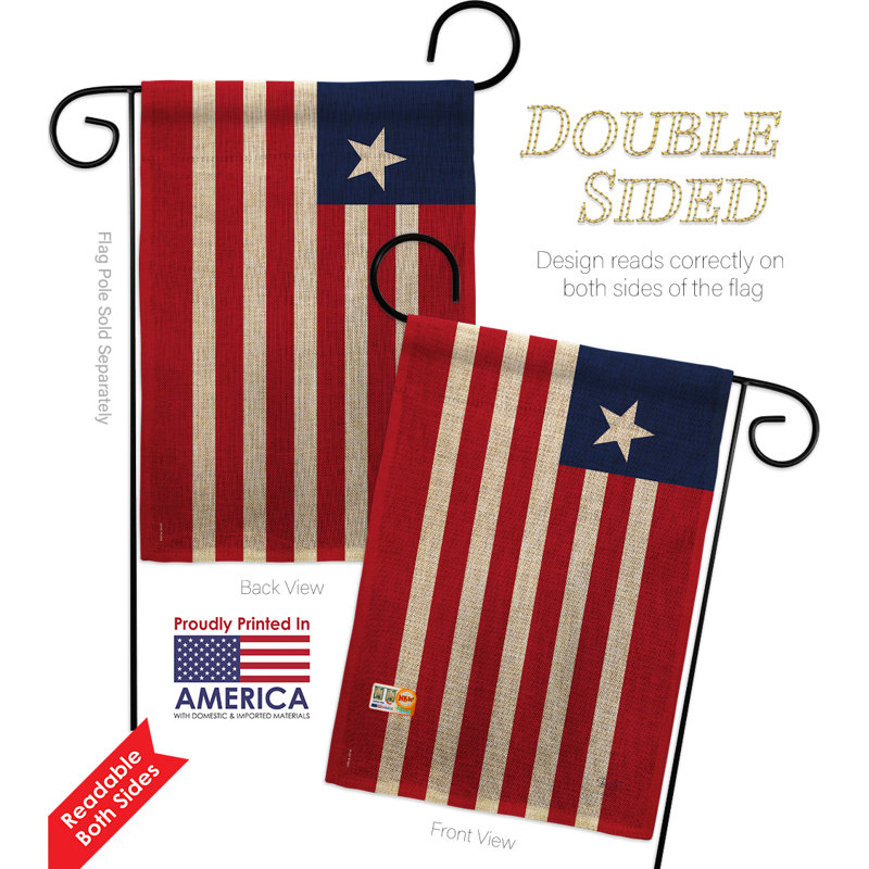 Polyester à 2 côtés 18,5 x 13 po en polyester liberia drapeau de jardin