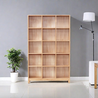 Solid wood storage display lattice bookcase
