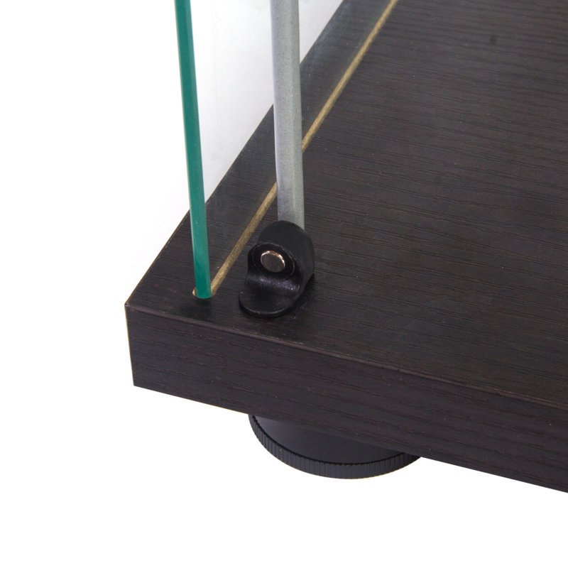 4 Shelves Glass Cabinet Glass Display Cabinet With One Door, Black