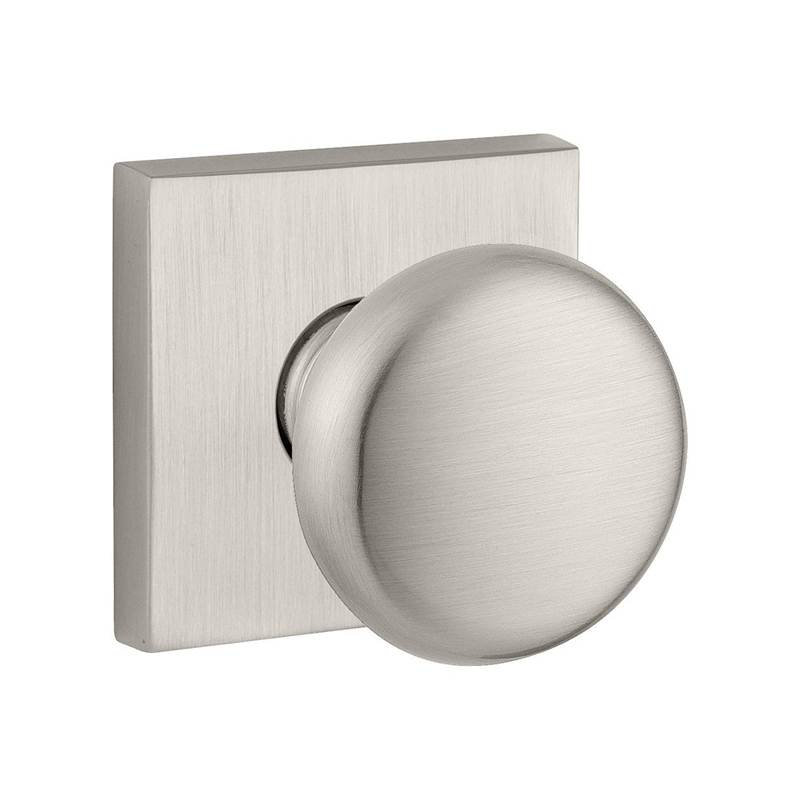 Round Keyed Door Knob with Contemporary Square Rose, Yes, Keyed Different