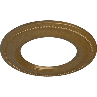 Endurathane Bradford Classic Ceiling Medallion, 13"OD x 7 1/2"ID x 3/4"P (Fits Canopies up to 8 5/8"), Hand-Painted Pale Gold Finish