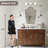 Contemporary Dual Arch Scalloped Bathroom Vanity Mirror | Stainless Steel Frame-1960197731-1970605326