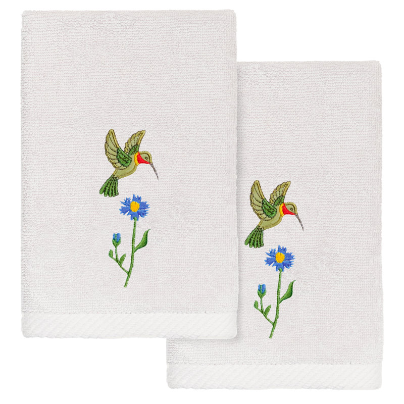 Ensemble de serviettes 2 pièces 100% coton à embellissement du doigt Hada, Argent