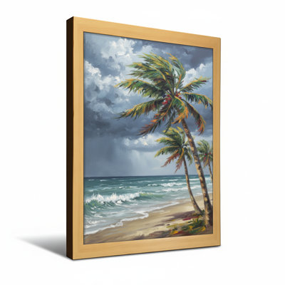 Plantes et fleurs plage tropicale palmiers océan vagues ciel nuages sable