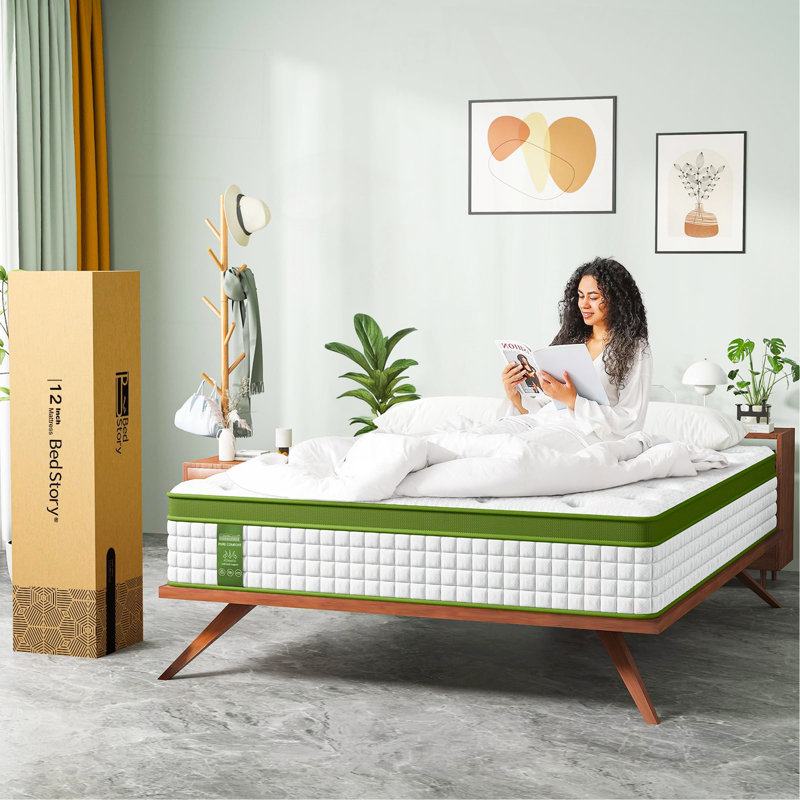 Mattress, Mattress In A Box With Gel Memory Foam And Pocket Springs, Pressure Relief  Motion Isolation, Certipur-Us Certified, No Odor